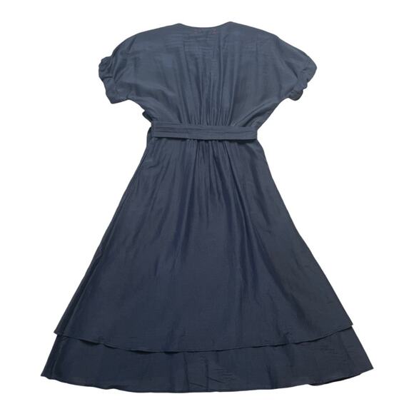 Xirena Wren Wrap Dress Stormy Gray Silk Cotton - Picture 3 of 5